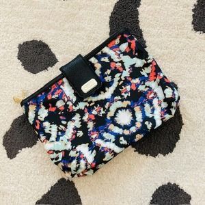 Aimee Kestenberg Malibu Print Colorful Leather Cosmetic Bag Toiletry Travel Case